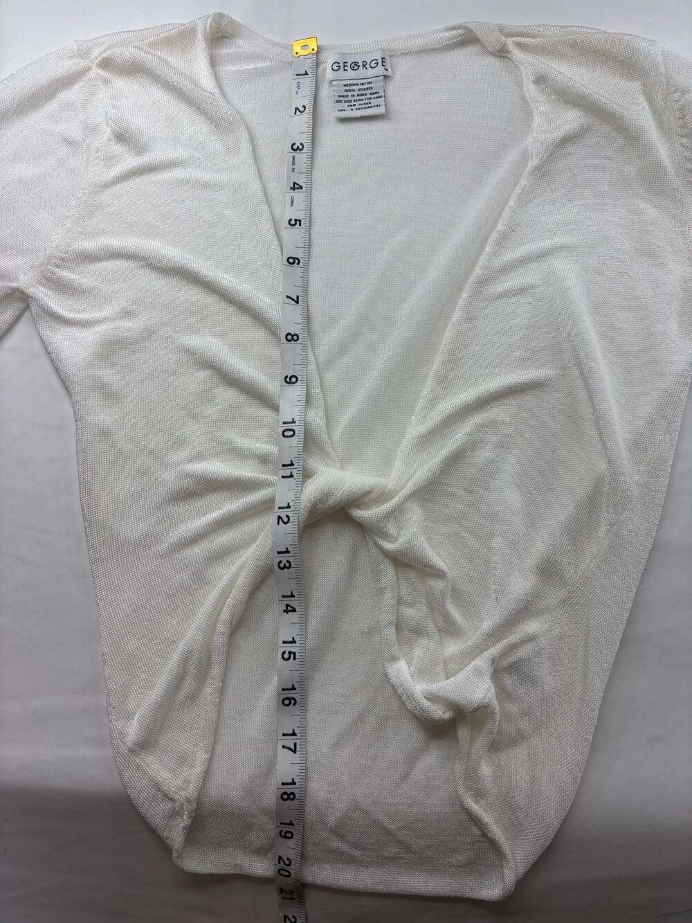 George Women's White Long Sleeve Twist-Front Cropped Knit Top - Picture 9 of 9